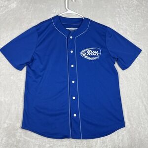 BUD LIGHT Blue Baseball Jersey 00 - Large Great Condition Unisex 2014